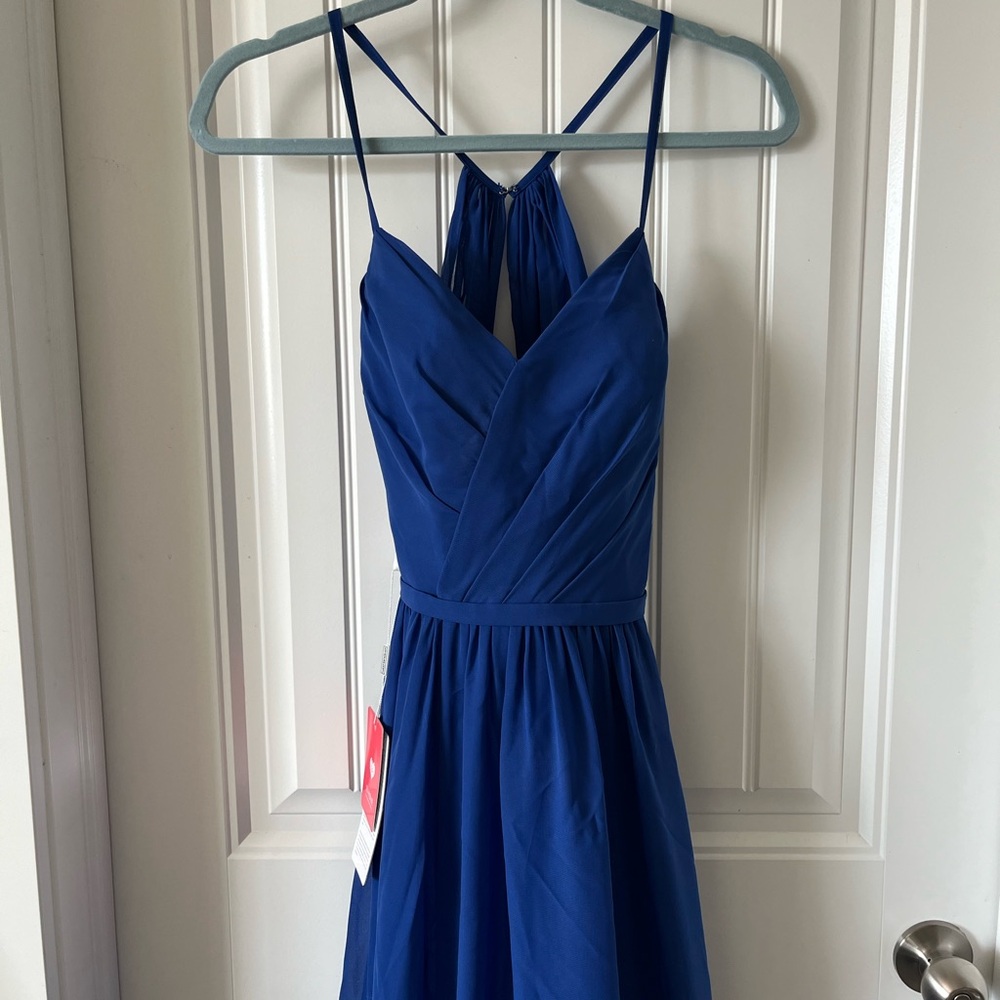 Elegant Blue Strappy Bridesmaids Dress JJ’s House size 6 Royal Blue